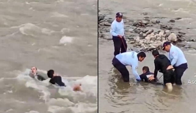 Dos jóvenes, perseguidos en la zona de Huaycán, se arrojaron al río cuando se vieron acorralados. Foto: captura Ámerica