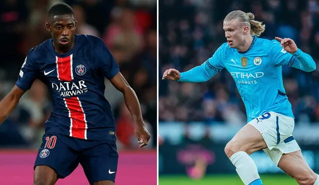 Ousmane Dembélé y Erling Haaland se perfilan como titulares en este PSG vs Manchester City. Foto: composición de LR/AFP