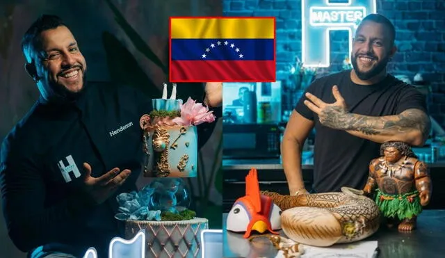 El venezolano Henderson González ganó el reality de Netflix "Is It Cake?", destacando por su talento y creatividad en pasteles hiperrealistas. Foto: composición LR