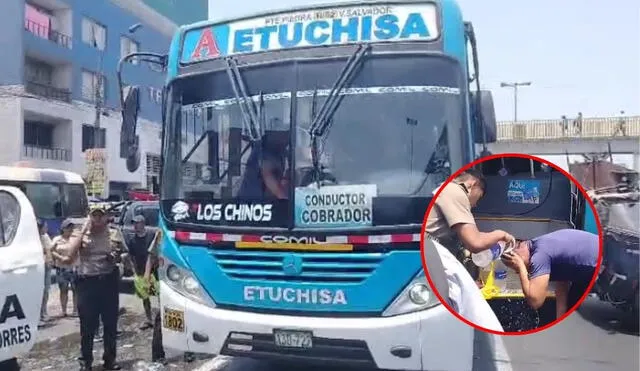 Ataque con gas tóxico a vehículo de transporte público 'El Chino' en San Martín de Porres. Foto: difusión