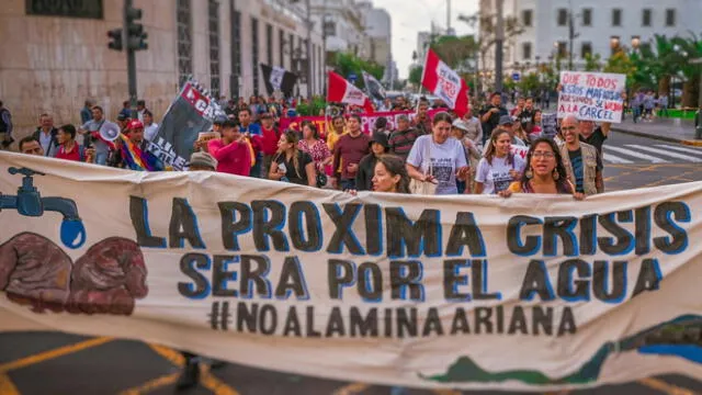 Ciudadanos protestaron contra proyecto minero Ariana tras el riesgo que representa para el agua en Lima y Callao.