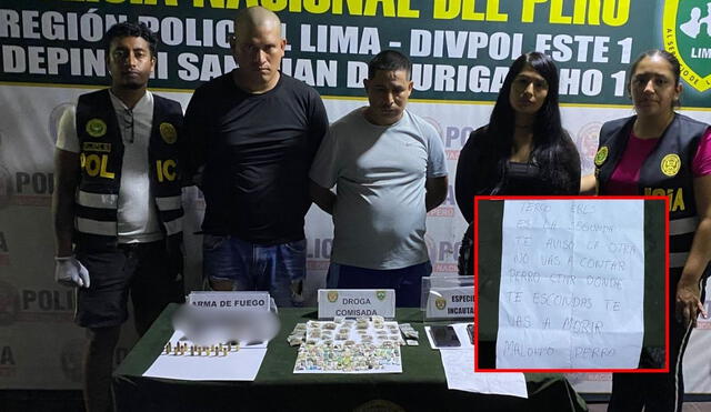 Capturada banda criminal 'Los Malditos de Pedregal' por extorsionar a comerciantes y mototaxistas en San Juan de Lurigancho. Foto: PNP