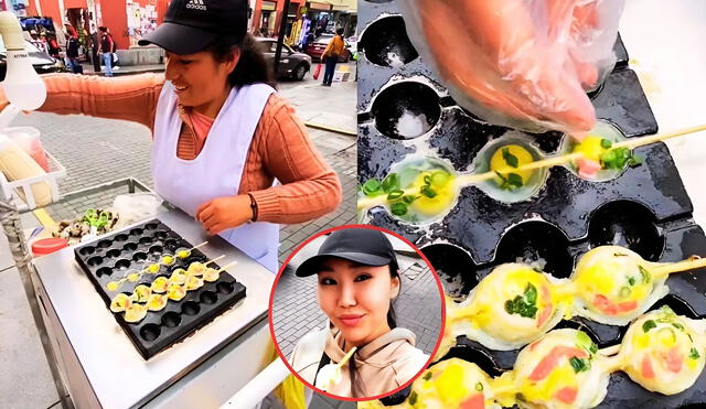 La influencer asiática probó una variación de huevos de codorniz peruana. Foto: Tiktok - @muyinteresa