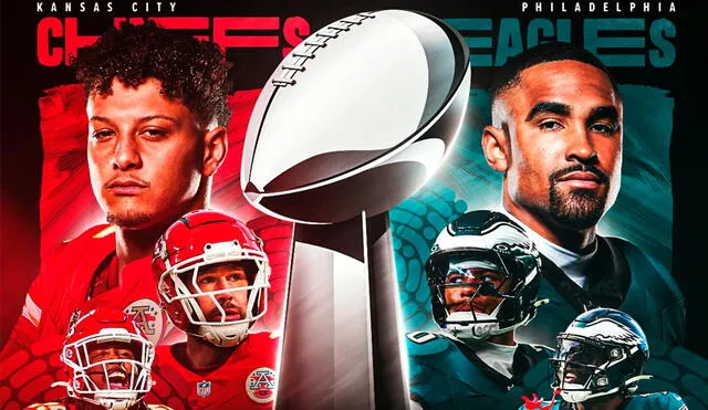 Kansas City Chiefs y Philadelphia Eagles vuelven a enfrentarse en un Super Bowl tras 2 años. Foto: NFL