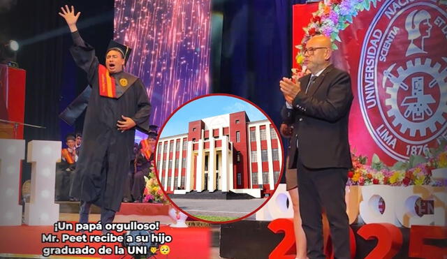 Mr. Peet se emociona en la graduación de su hijo en la UNI y lo felicitan en redes: "La UNI es la UNI". Foto: composición LR/CapturaTikTokAPG Graduaciones/UNI