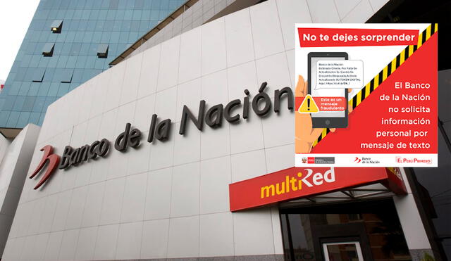 Banco de la Nación advierte sobre mensajes de textos que buscan estafas a sus usuarios. Foto: Composición LR/Andina.