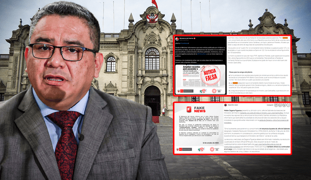 Mentiras y medias verdades. Cuenta de X del Ministerio del Interior hizo mal uso del fact-checking | Composición: Ariana Espinoza / Foto: La República.