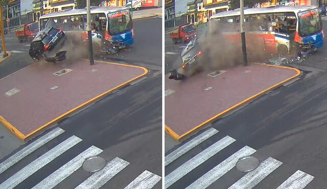 El conductor de la camioneta terminó con lesiones en el brazo y costillas. Foto: composición LR