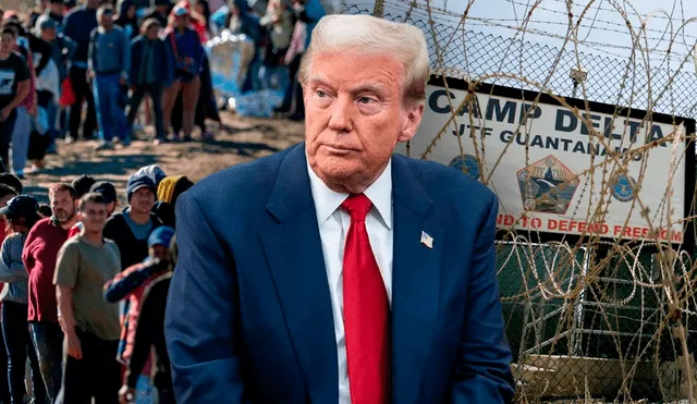 Donald Trump anunció que la base militar de Guantánamo se abrirá nuevamente para albergar hasta 30.000 inmigrantes irregulares detenidos por ICE. Foto: Composición LR