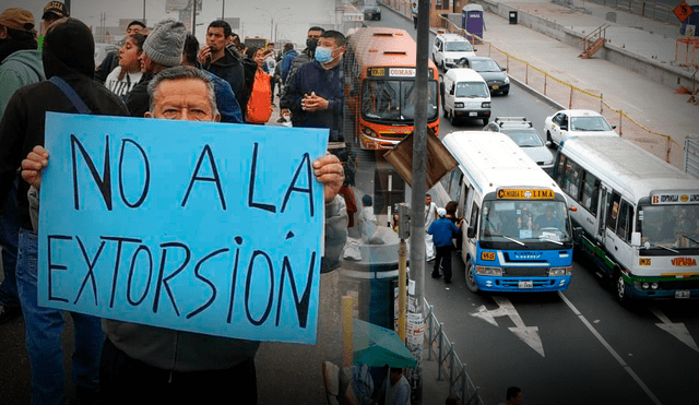 Gremios de transporte se unen en protesta por inseguridad ciudadana. Foto: Andina