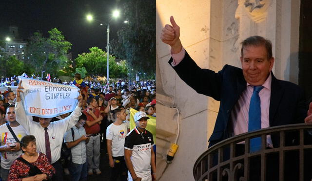 Edmundo González dio balconazo en Plaza San Martín. Fotos: Miguel Vásquez /La República.