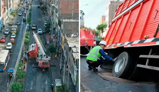 Sedapal ha interrumpido el suministro de agua en esta zona de El Agustino mientras se realiza la reparación de la tubería. Foto: composición LR/Canal N