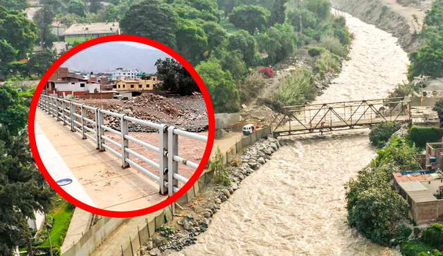 El puente Huampaní provisional será retirado luego de que la infraestructura del definitivo esté operativa. Foto: composición LR/MTC