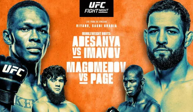 Adesanya vs Imavov será el plato principal del programa semanal de la UFC, el cual se disputará em Arabia Saudita y que tendrá un horario especial. Foto: composición LR/UFC