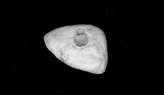 Representación del asteroide 2024 YR4, tiene un tamaño entre 40 y 91 metros de diámetro, similar al del objeto que causó el Evento de Tunguska en 1908. Foto: EYES/NASA