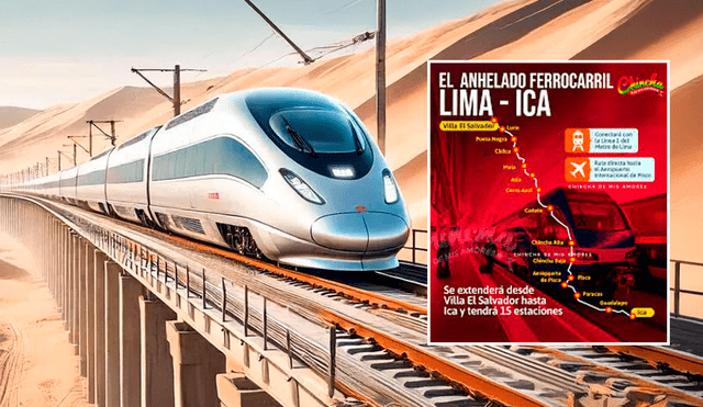 Tren de cercanías Lima-Ica se conectará con la Línea 1 del Metro de Lima. Foto: composición de Gerson Cardoso/La República/IA/MTC Tren de cercanías Lima-Ica se conectará con la Línea 1 del Metro de Lima. Foto: composición de Gerson Cardoso/La República/IA/MTC
