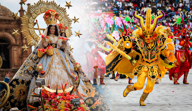 Concurso de danzas originarias y trajes de luces en la Festividad de la Candelaria 2025. Foto: composición LR.