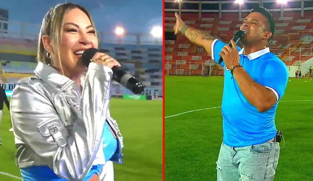 Pamela López anima 'Noche del garcilaso' junto a Domínguez, pero no logra llenar estadio. Foto: Facebook