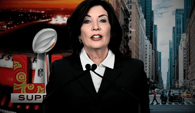 Kathy Hochul se suma a los esfuerzos nacionales para reducir los accidentes durante el Super Bowl LIX. Foto: composición LR/AFP Kathy Hochul se suma a los esfuerzos nacionales para reducir los accidentes durante el Super Bowl LIX. Foto: composición LR/AFP