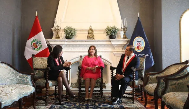 La presidente del Poder Judicial, Janet Tello conversó con la mandataria Dina Boluarte