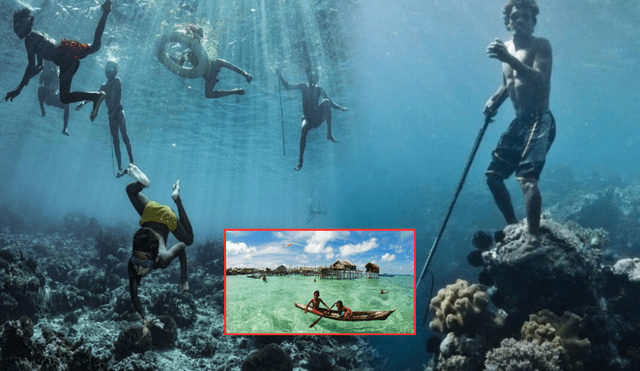 Esta tribu puede aguantar la respiración bajo el agua por varios minutos y bucear a grandes profundidades sin equipo especializado. Foto: composición LR/Líbero/Fundación Aquae