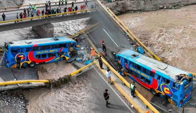 Estado actual del puente de Chancay tras el colapso. Foto: composición La República/El Peruano