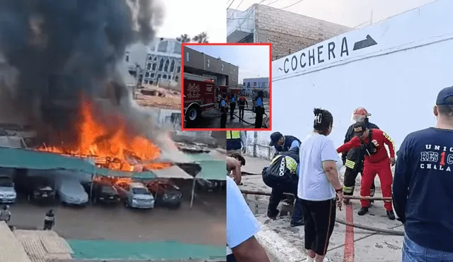 En el lugar, agentes de Serenazgo y personal de Defensa Civil apoyan en las labores de emergencia junto a los bomberos. Foto: medios locales/captura En el lugar, agentes de Serenazgo y personal de Defensa Civil apoyan en las labores de emergencia junto a los bomberos. Foto: medios locales/captura