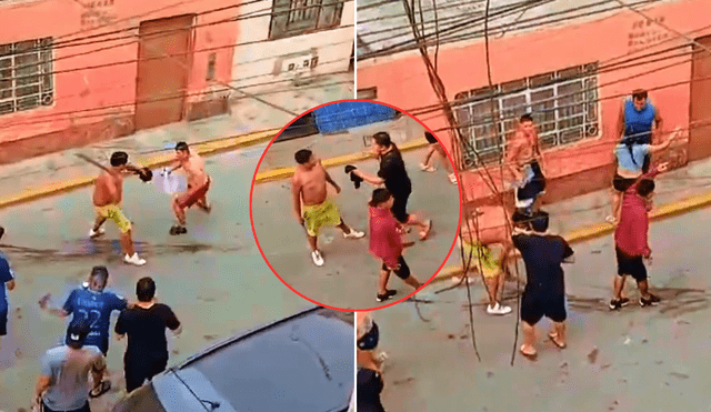 Hombres generaron disturbios en plena vía pública durante celebración. Foto: Difusión