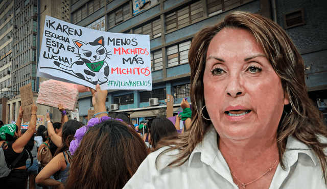 Discurso de Dina Boluarte por el Dia de la Mujer generó rechazo de parte del colectivo feminista | Composición: Ariana Espinoza / Foto: LR. Discurso de Dina Boluarte por el Dia de la Mujer generó rechazo de parte del colectivo feminista | Composición: Ariana Espinoza / Foto: LR.