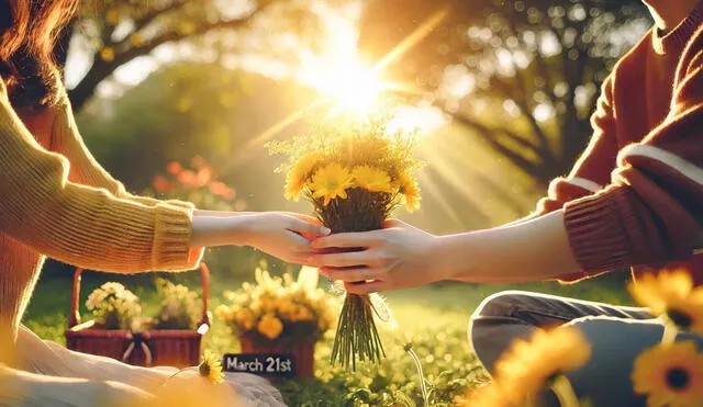 Cada 21 de marzo surge la tradición de regalar flores amarillas en varios países de América Latina. Foto Composición LR/IA Cada 21 de marzo surge la tradición de regalar flores amarillas en varios países de América Latina. Foto Composición LR/IA