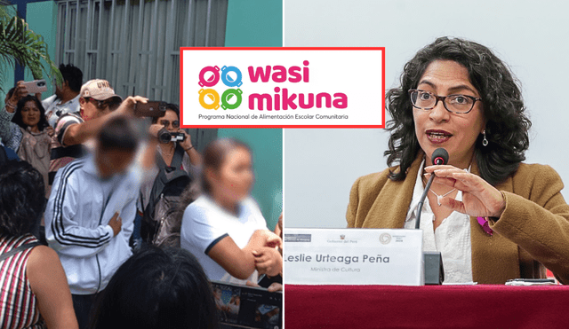 La ministra Leslie Urteaga enfrentará una interpelación en el Congreso por intoxicación de escolares con alimentos de Wasi Mikuna. | Composición LR.