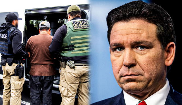 Ron DeSantis decidió enfrentar la inmigración ilegal atacando las licencias de conducir de sus residentes en Florida. Foto: Composición LR/AFP Ron DeSantis decidió enfrentar la inmigración ilegal atacando las licencias de conducir de sus residentes en Florida. Foto: Composición LR/AFP