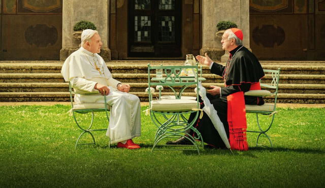 Jonathan Pryce fue el papa Francisco y Anthony Hopkins, Benedicto XVI en 'Los dos papas' de Netflix. Foto: difusión Jonathan Pryce fue el papa Francisco y Anthony Hopkins, Benedicto XVI en 'Los dos papas' de Netflix. Foto: difusión