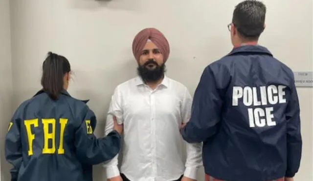 Agentes del ICE y el FBI arrestaron en Sacramento a Harpreet Singh, acusado de orquestar ataques terroristas en Punjab, India. Singh ingresó ilegalmente a EE. UU. en 2022. Foto: X @FBISacramento Agentes del ICE y el FBI arrestaron en Sacramento a Harpreet Singh, acusado de orquestar ataques terroristas en Punjab, India. Singh ingresó ilegalmente a EE. UU. en 2022. Foto: X @FBISacramento