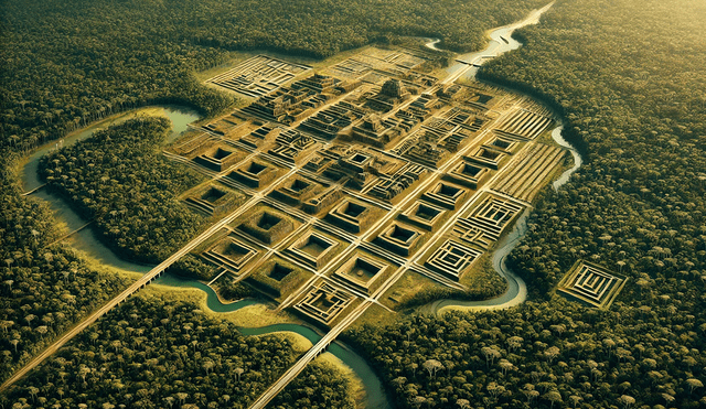 La tecnología LiDAR, permitió a los arqueólogos mapear más de 300 kilómetros cuadrados de selva densa. Foto: ChatGPT IA La tecnología LiDAR, permitió a los arqueólogos mapear más de 300 kilómetros cuadrados de selva densa. Foto: ChatGPT IA
