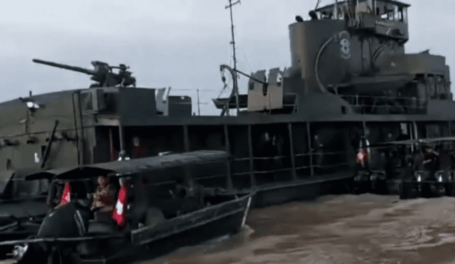 Buque BAP se hundió tras colisionar contra una plataforma fluvial en el río Amazonas. Foto: Canal N Buque BAP se hundió tras colisionar contra una plataforma fluvial en el río Amazonas. Foto: Canal N