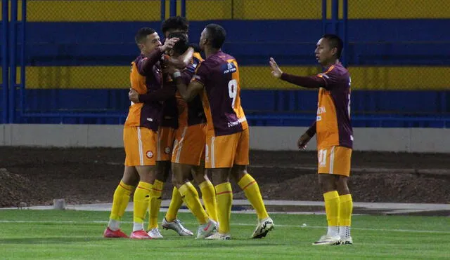 Jugadores de Los Chankas celebran un gol ante Binacional en el partido por la fecha 11 del Torneo Apertura. Foto: Liga 1 Jugadores de Los Chankas celebran un gol ante Binacional en el partido por la fecha 11 del Torneo Apertura. Foto: Liga 1