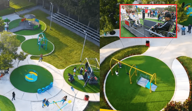 Este nuevo parque ubicado en Surco tiene más de 17 juegos inclusivos. Foto: Composición LR/ Municipalidad de Surco Este nuevo parque ubicado en Surco tiene más de 17 juegos inclusivos. Foto: Composición LR/ Municipalidad de Surco