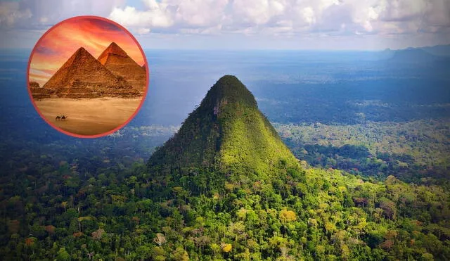 La inmensa pirámide que dobla en tamaño a la Gran Pirámide de Egipto: existe desde hace 5 millones de años en una zona inaccesible del Perú. Foto: composición LR/National Geographic/CAAAP. La inmensa pirámide que dobla en tamaño a la Gran Pirámide de Egipto: existe desde hace 5 millones de años en una zona inaccesible del Perú. Foto: composición LR/National Geographic/CAAAP.
