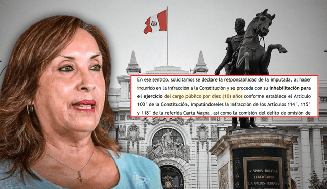 El documento acusa a Dina Boluarte de infringir la Constitución por no informar sobre su incapacidad médica. | Composición LR.
