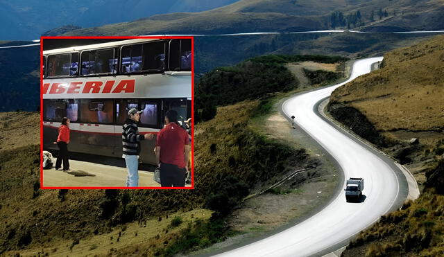 El bus de la empresa Iberia se dirigía hacia Madre de Dios por la Vía Interoceánica. Foto: Composición LR El bus de la empresa Iberia se dirigía hacia Madre de Dios por la Vía Interoceánica. Foto: Composición LR