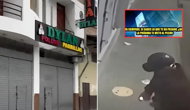 Delincuentes detonan explosivo en pollería Dylan en Cajamarca. Foto: Composición LR/Captura de pantalla de YouTube Delincuentes detonan explosivo en pollería Dylan en Cajamarca. Foto: Composición LR/Captura de pantalla de YouTube