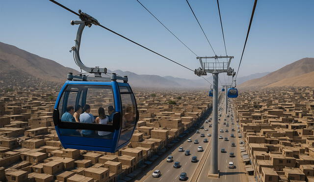 El teleférico que conectará Puente Piedra con Ventanilla disminuye el tiempo de viaje. Foto: IA El teleférico que conectará Puente Piedra con Ventanilla disminuye el tiempo de viaje. Foto: IA