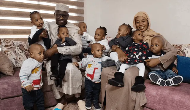 La familia de Halima enfrenta desafíos logísticos significativos criados a nueve nonillizos, desde la alimentación constante hasta la supervisión médica. Foto: Guinness World Records La familia de Halima enfrenta desafíos logísticos significativos criados a nueve nonillizos, desde la alimentación constante hasta la supervisión médica. Foto: Guinness World Records