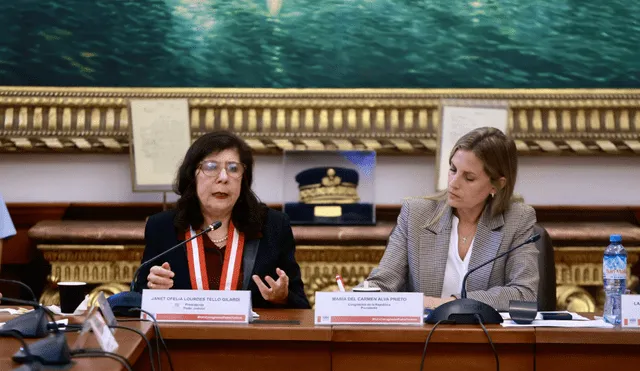 La presidenta del Poder Judicial Janet Tello rechazó la nueve ley de extinción de dominio. Foto: Congreso. La presidenta del Poder Judicial Janet Tello rechazó la nueve ley de extinción de dominio. Foto: Congreso.