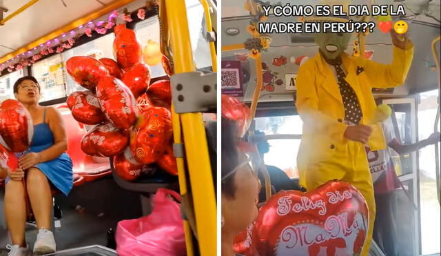El chofer y cobrador de bus de la Línea 19 dio una maravillosa sorpresa a las madres en su día. Foto: composición LR/ TikTok / @oliveramayra El chofer y cobrador de bus de la Línea 19 dio una maravillosa sorpresa a las madres en su día. Foto: composición LR/ TikTok / @oliveramayra