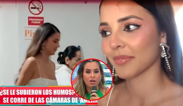 Luciana Fuster regresó a Perú tras estar unos meses en Estados Unidos. Foto: Composición LR/Captura/América TV Luciana Fuster regresó a Perú tras estar unos meses en Estados Unidos. Foto: Composición LR/Captura/América TV