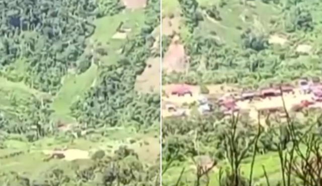 Enfrentamiento armado en el Vraem donde el Ejército peruano recupera armamento y material terrorista. Foto: captura Canal N. Enfrentamiento armado en el Vraem donde el Ejército peruano recupera armamento y material terrorista. Foto: captura Canal N.