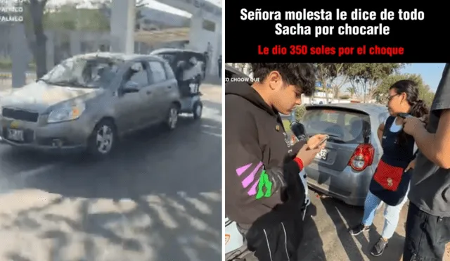 En plena transmisión en vivo, el streamer Sacha chocó su moto con una señora que iba manejando su carro. Foto: composición LR/X/TikTok En plena transmisión en vivo, el streamer Sacha chocó su moto con una señora que iba manejando su carro. Foto: composición LR/X/TikTok