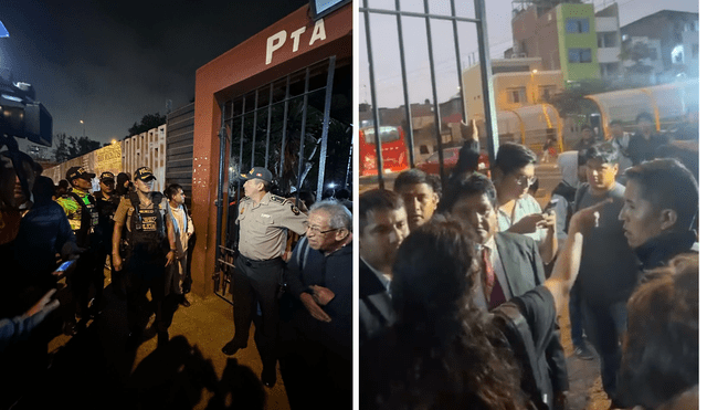 Policía llega al frontis de la puerta número 2 de la UNMSM. Policía llega al frontis de la puerta número 2 de la UNMSM.